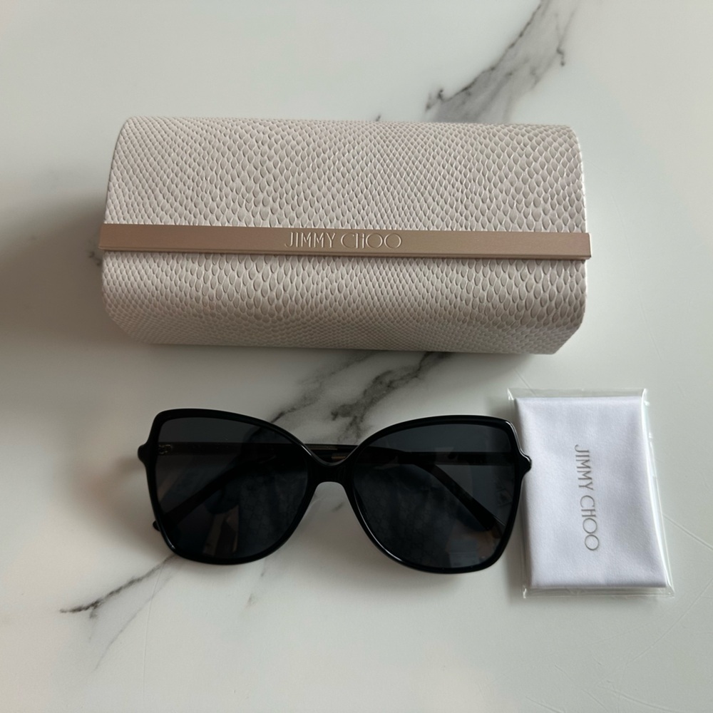 Jimmy Choo Elegant Black Sunglasses with pouch
